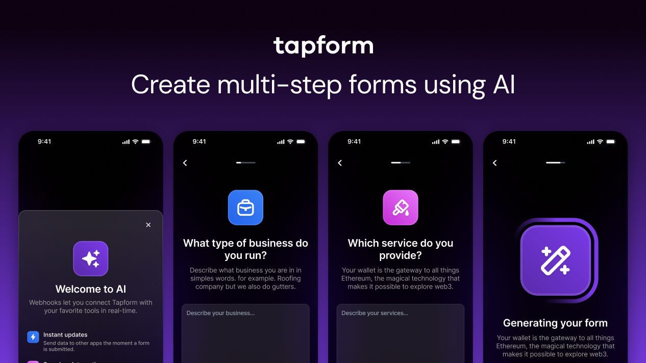 Design multi step forms using AI form builder