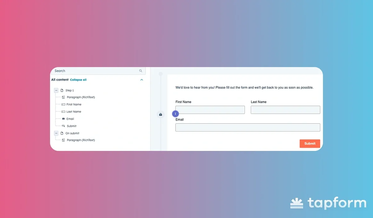 contact form in hubspot