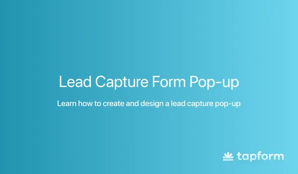 lead capture form popu