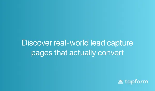 real world lead capture pages examples